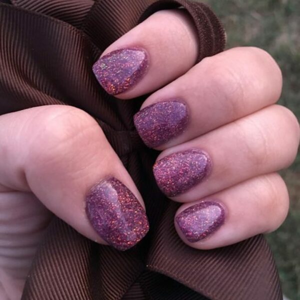 Nail polish swatch / manicure of shade Sparkle and Co. Spiced Wine