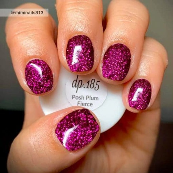 Nail polish swatch / manicure of shade Sparkle and Co. Posh Plum Fierce