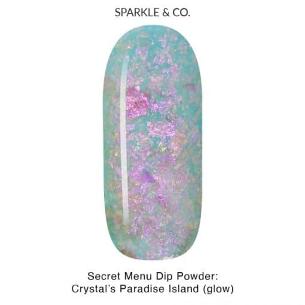 Nail polish swatch / manicure of shade Sparkle and Co. Crystal's Paradise Island