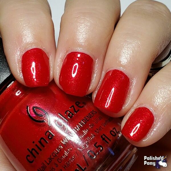 Nail polish swatch / manicure of shade China Glaze Santa Monica Claus