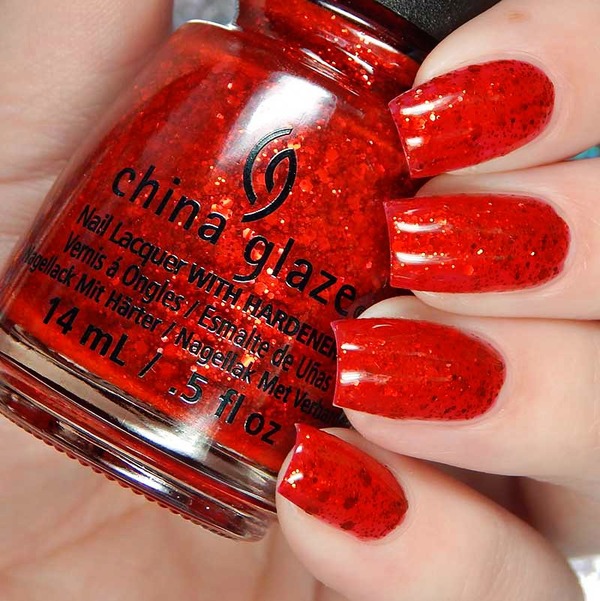 Nail polish swatch / manicure of shade China Glaze Sparkle On