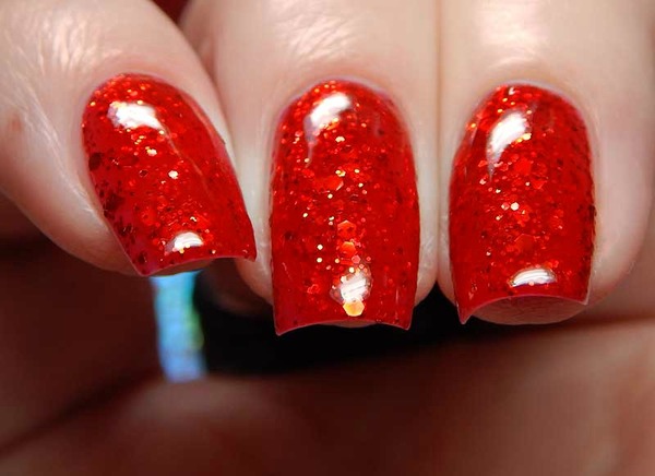 Nail polish swatch / manicure of shade China Glaze Sparkle On