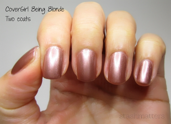 Nail polish swatch / manicure of shade CoverGirl Being Blonde