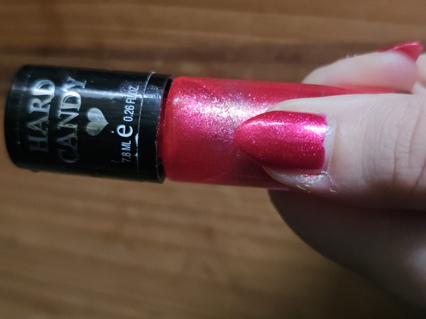 Nail polish swatch / manicure of shade Hard Candy Little Hottie