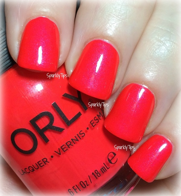 Nail polish swatch / manicure of shade Orly Fireball
