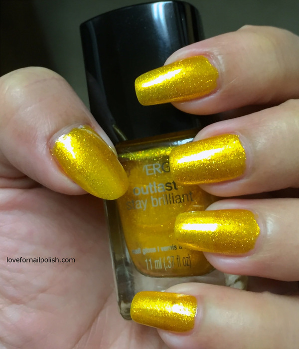 Nail polish swatch / manicure of shade CoverGirl Sulfur blaze