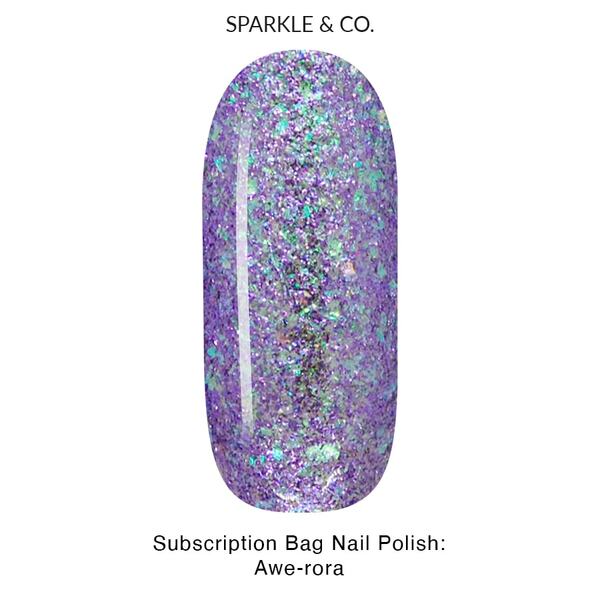 Nail polish swatch / manicure of shade Sparkle and Co. Awe-rora