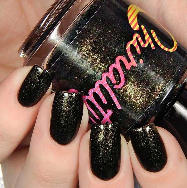 Nail polish swatch / manicure of shade Chirality Polish Black Widow