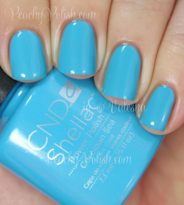 Nail polish swatch / manicure of shade CND Shellac Cerulean Sea