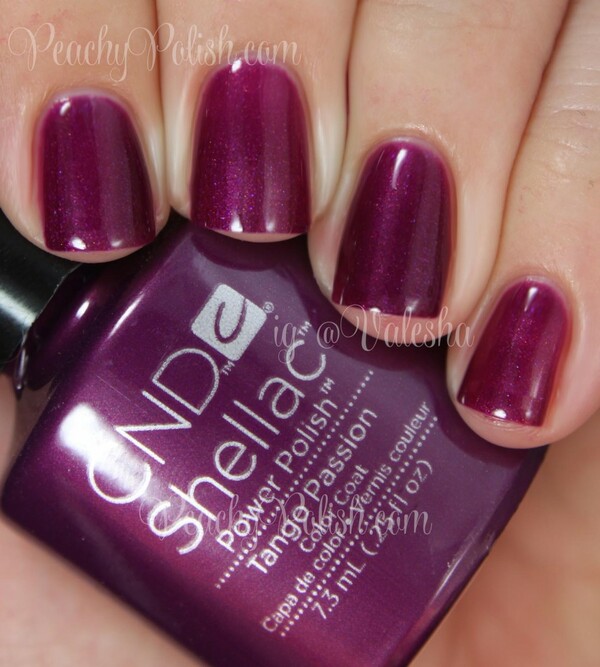 Nail polish swatch / manicure of shade CND Shellac Tango Passion