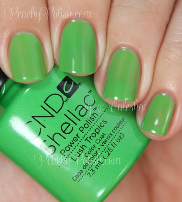 Nail polish swatch / manicure of shade CND Shellac Lush Tropics