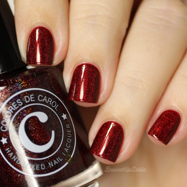 Nail polish swatch / manicure of shade Colores de Carol Slappy's Tie