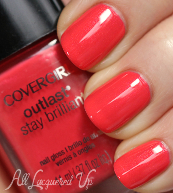 Nail polish swatch / manicure of shade CoverGirl My Papaya