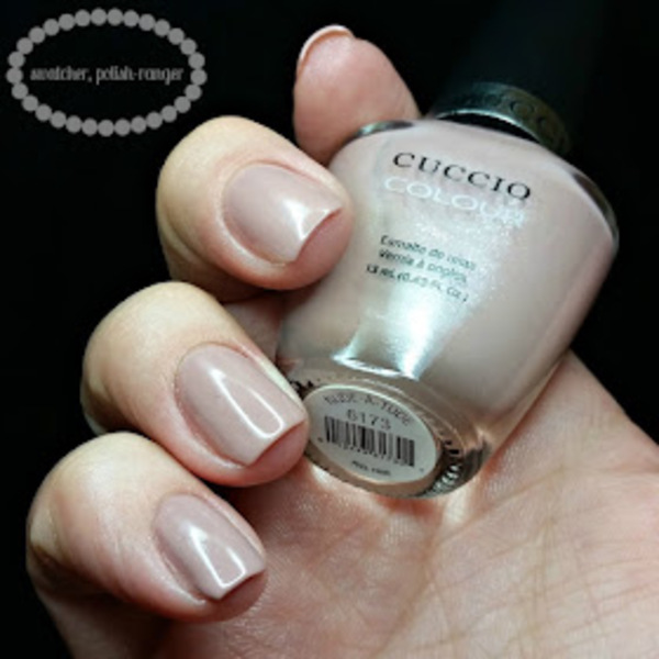 Nail polish swatch / manicure of shade Cuccio Nude-a-Tude