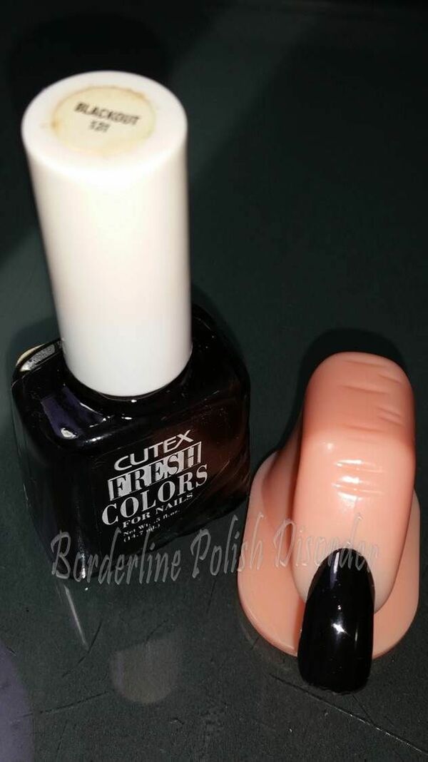 Nail polish swatch / manicure of shade Cutex Blackout