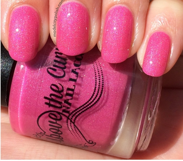 Nail polish swatch / manicure of shade Above the Curve Glow With The Flow