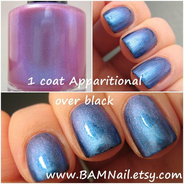 Nail polish swatch / manicure of shade BAM Nail Lacquer Apparitional
