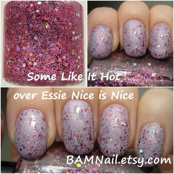 Nail polish swatch / manicure of shade BAM Nail Lacquer Some Like It Hot