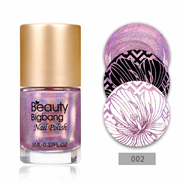 Nail polish swatch / manicure of shade BeautyBigBang Pink Holographic
