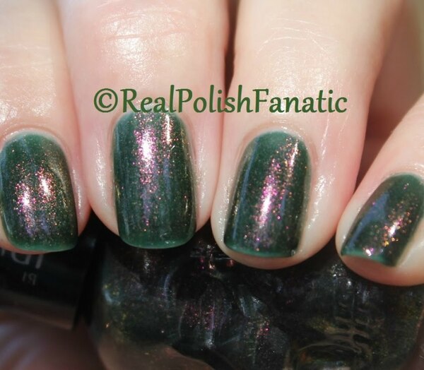 Nail polish swatch / manicure of shade Blackheart Oil Slick