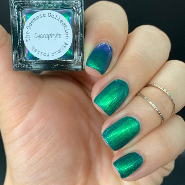 Nail polish swatch / manicure of shade Atomic Polish Cyanophyte