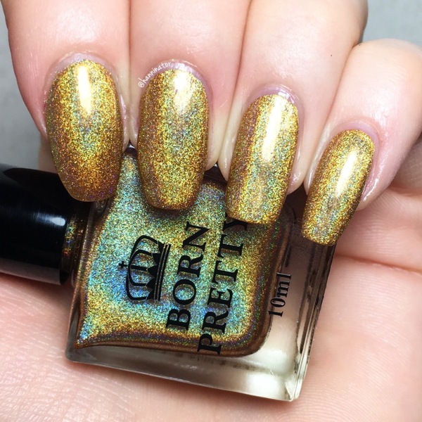 Nail polish swatch / manicure of shade Born Pretty Heart of Gold