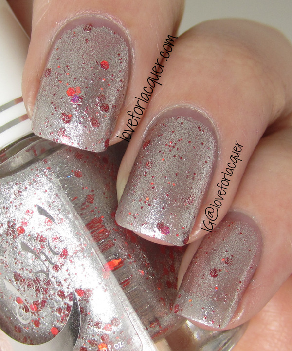 Nail polish swatch / manicure of shade Celestial Cosmetics Chrome Amaranth