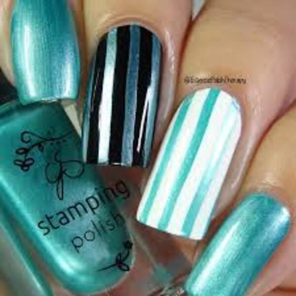 Nail polish swatch / manicure of shade Clear Jelly Stamper Caribbean Dream