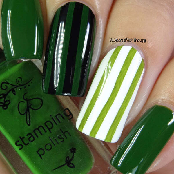 Nail polish swatch / manicure of shade Clear Jelly Stamper Mystic Moss