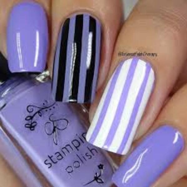 Nail polish swatch / manicure of shade Clear Jelly Stamper Lynnie Loves Lavender