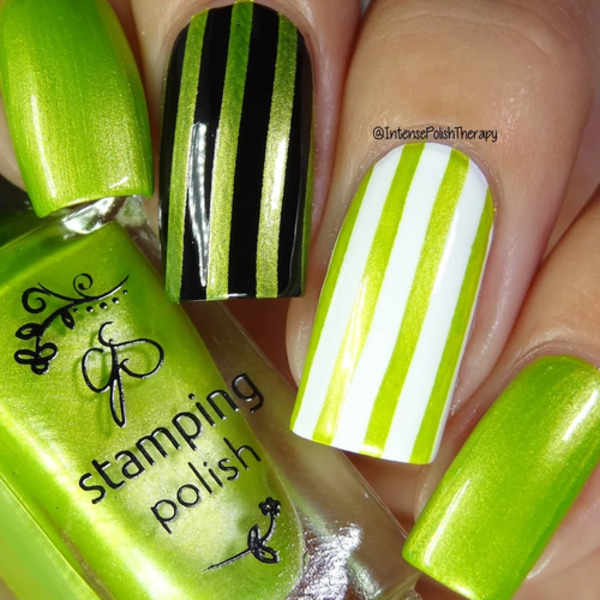 Nail polish swatch / manicure of shade Clear Jelly Stamper Sassy Monster
