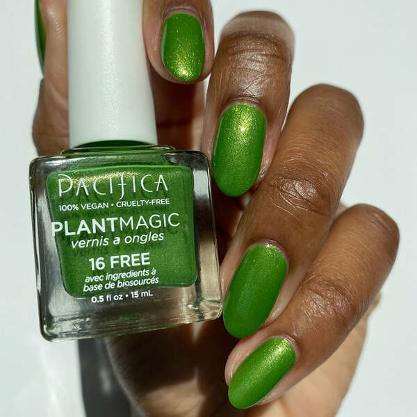 Nail polish swatch / manicure of shade Pacifica Green Goddess
