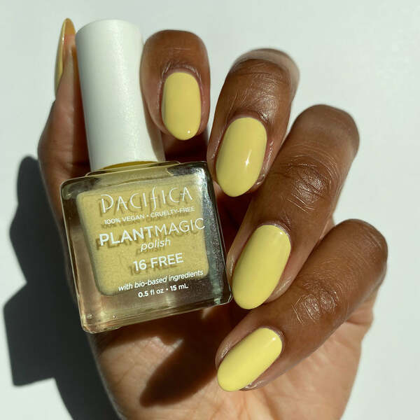 Nail polish swatch / manicure of shade Pacifica Happy Yellow