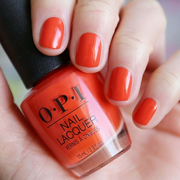 Nail polish swatch / manicure of shade OPI A Red-vival City