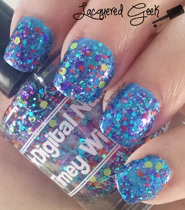 Nail polish swatch / manicure of shade Digital Nails Timey Wimey