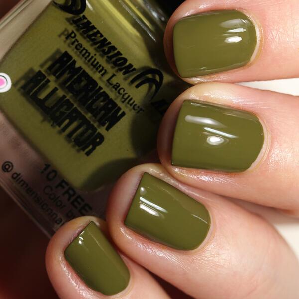 Nail polish swatch / manicure of shade Dimension Nails American Alligator