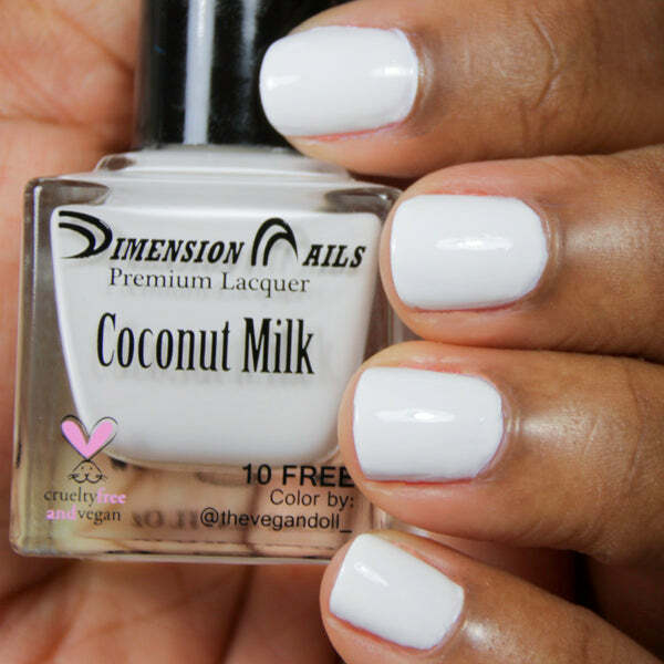 Nail polish swatch / manicure of shade Dimension Nails Coconut Milk