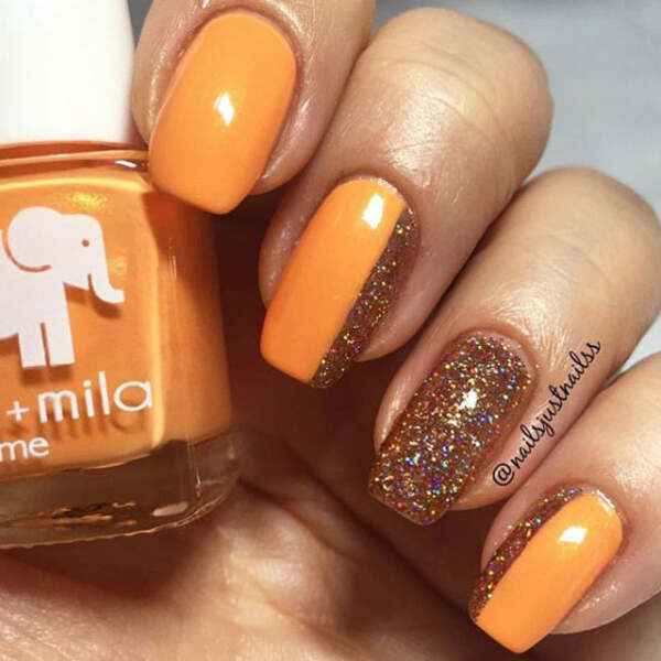 Nail polish swatch / manicure of shade Ella and Mila Mango Pop