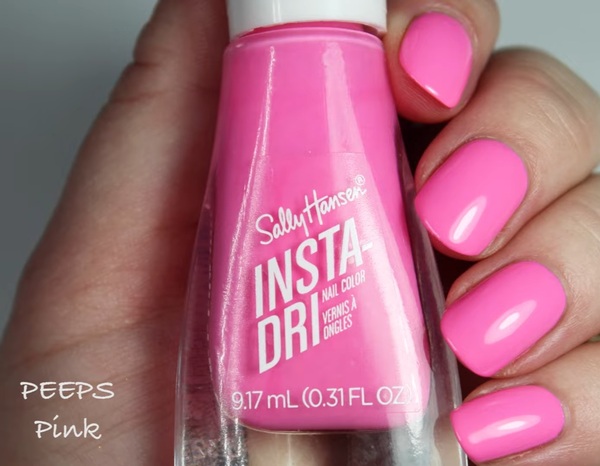 Nail polish swatch / manicure of shade Sally Hansen PEEPS Pink