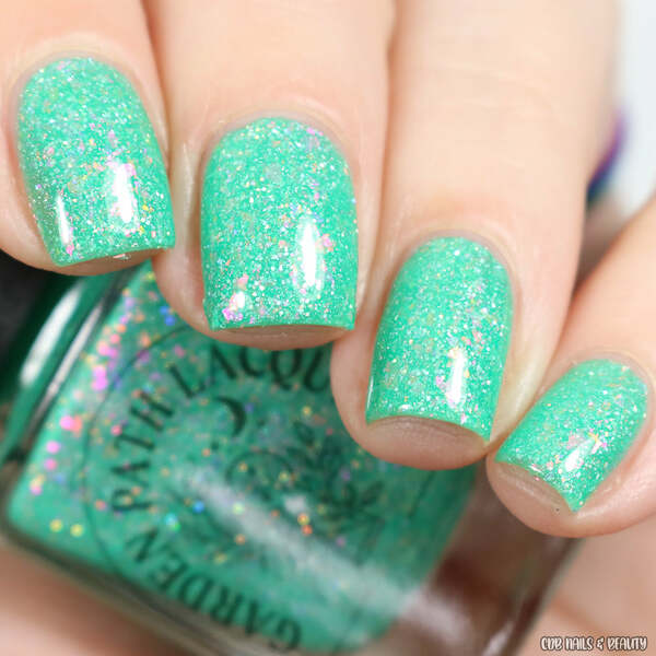 Nail polish swatch / manicure of shade Garden Path Lacquers Tinsel Tree