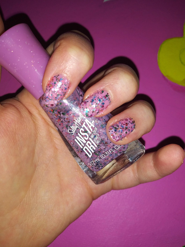 Nail polish swatch / manicure of shade Sally Hansen Insta-Dri Confetti Pop