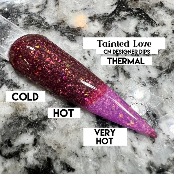 Nail polish swatch / manicure of shade CN Designer Dips Tainted Love