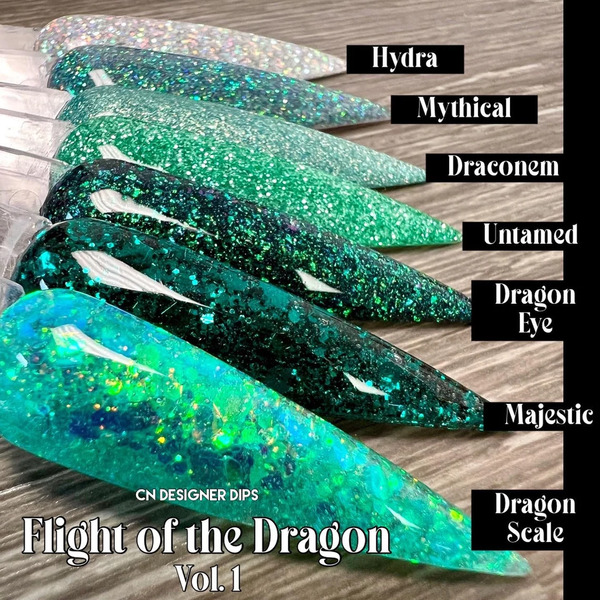 Nail polish swatch / manicure of shade CN Designer Dips Dragon Eye