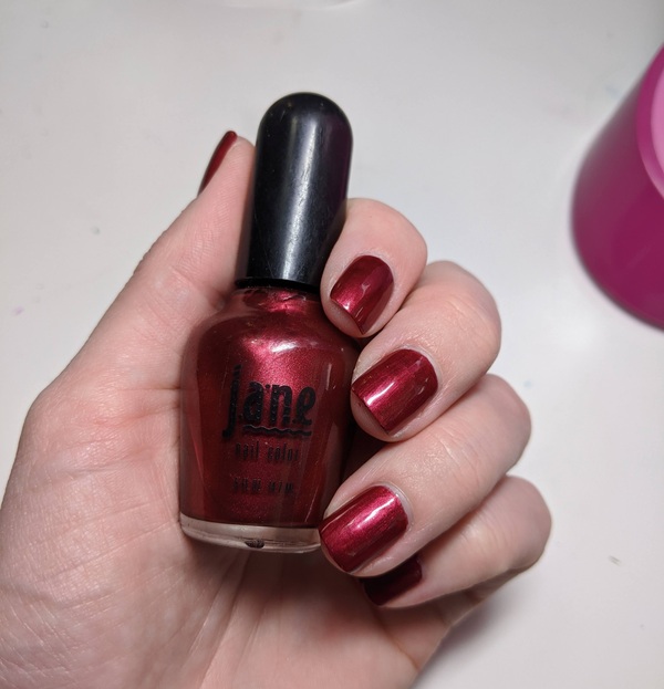 Nail polish swatch / manicure of shade Jane Infrared
