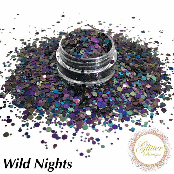 Nail polish swatch / manicure of shade Glitter Boutique Canada Wild Nights