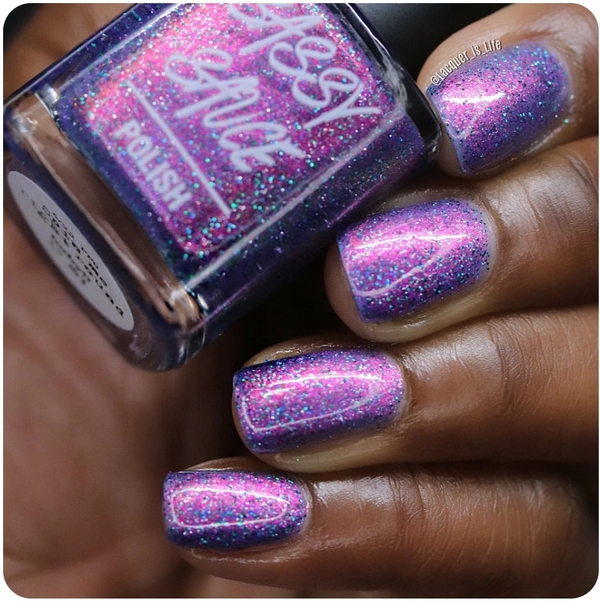 Nail polish swatch / manicure of shade Sassy Sauce Polish Spin Me Right Round Baby
