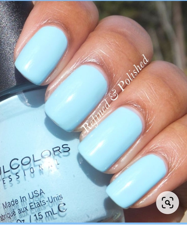 Nail polish swatch / manicure of shade Sinful Colors Baby Blue