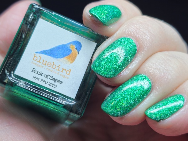 Nail polish swatch / manicure of shade Bluebird Lacquer Rock of Sages