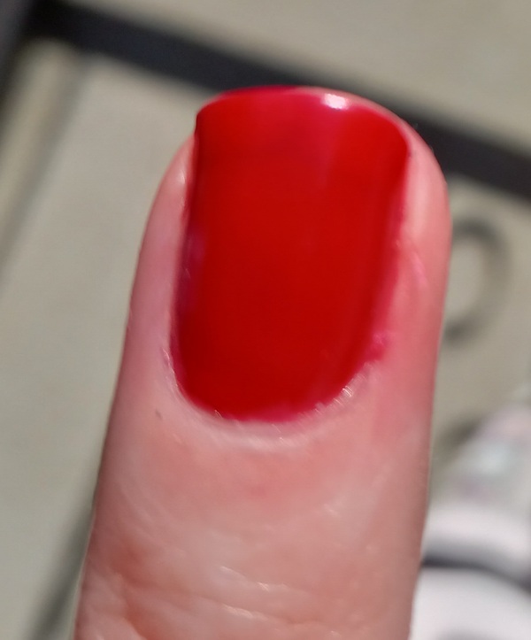 Nail polish swatch / manicure of shade Color Club Roses Are Red...