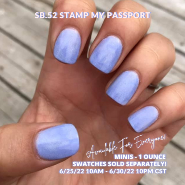 Nail polish swatch / manicure of shade Sparkle and Co. Stamp My Passport